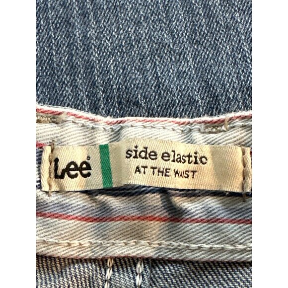 Vintage Lee Mom Jeans Women 10P Side Elastic Stretch High Rise Waist Grunge - Picture 4 of 6